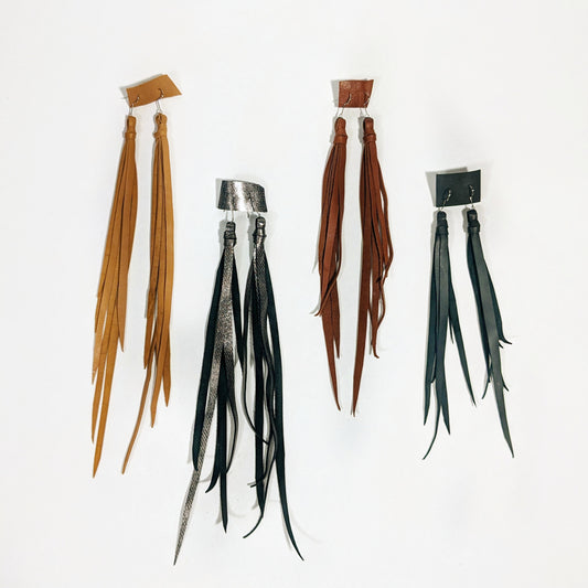 Leather Tassel Earrings